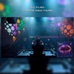 A wide graphic for "DJ FUEL TASTE MIXTAPE" featuring a central photo of a DJ from behind.